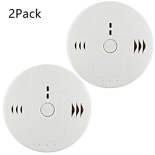 Combination Smoke and Carbon Monoxide Detector Gas Detection Alarm, Voice Warning Carbon Detector Alarm Clock, Electronic Equipment, Power Detection Equipment, Battery Operated, 2 Pack