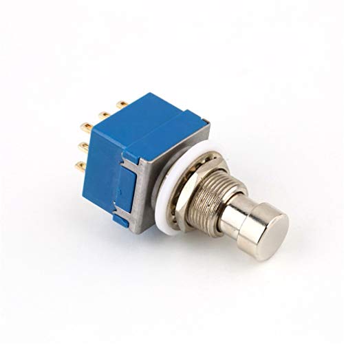 9-pin 3PDT Guitar Effects Pedal Box Stomp Foot Metal Switch True Bypass Practical Metal Switch Guitar Accessories Blue & Silver