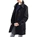 alpine swiss Keira Womens Black Wool Double Breasted Belted Trench Coat Small