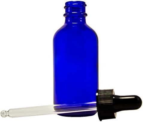 2 fl oz Cobalt Blue Glass Bottle with Glass Dropper by Wfmed