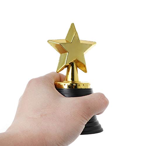 LEFUBABY 24 Sets Children's Gold Plastic Award Medals Trophy Set- 12 PCS Trophies & 12 PCS Medals for Kids and Adults Reward Prizes for Sports Events and Parties Celebration in Office School Favors