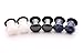 Set of 3 Pairs Single Flare Stone Plugs - 6g - 4mm - (White Jade, Hematite, Sodalite) - Sold As a Pair