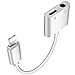 Headphone 3.5mm Stereo Jack Audio Adaptor Charger Cable Splitter for iPhone, 2 in 1 Headset AUX Music Dongle Splitter Cable Accessories Compatible with iPhone Xs/XR/X/8&Plus/7&Plus/iPad/iPod/iOS 12.