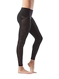 90 Degree By Reflex Criss Cross Side Stripe Mesh Panel Leggings - Black - Medium
