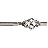 Drapery Treatment Window Curtain Rod - Ivilon Twisted Style Set, 72 to 144 Inch. Color Brushed Nickel