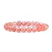 Justinstones Synthetic Cherry Quartz 8mm Round Beads Stretch Bracelet 7 Inch Unisex
