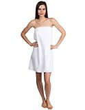 TowelSelections Cotton Terry Bath Towel Shower Wrap for Women Large White
