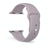 FanTEK Soft Silicone Sport Style Replacement iwatch Strap for Apple Wrist Watch 38mm Models - Small/Medium - Lavender
