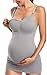 Bralido Women's Nursing Tank Camis with Built-in Maternity Bra for Breastfeeding Pack of 3 Color Black White Grey Size L