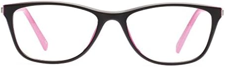 Hazel Cateye Vintage Style Eyeglasses Frame Clear Lens Glasses (Black Pink)