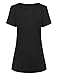 Jazzco Women's Short Sleeve Scoop Neck Pleated Button Henley Tunic Tops