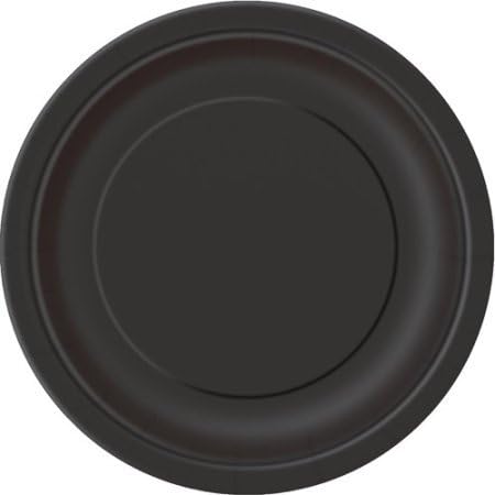 Black Round 7" Dessert Paper Plates, 240 ct