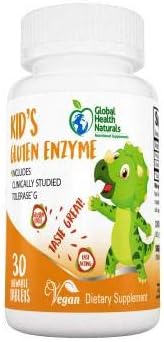 Global Health Naturals Kid's Gluten Enzyme, 30 Chewable Vegan Tablets