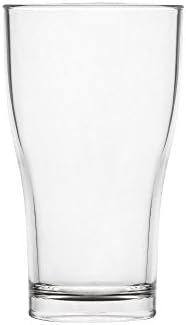 Blazun PS-A2 Unbreakable Polycarbonate Conical Beer Pint Barware (Set of 6), 19 oz, Clear