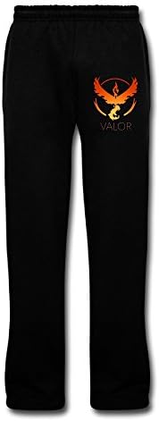 Team Valor (Pokemon GO Inspired) - Red Vinyl Decal Nice Sweatpants Open Bottom Long Men' Jogging Pants Leather Jogger