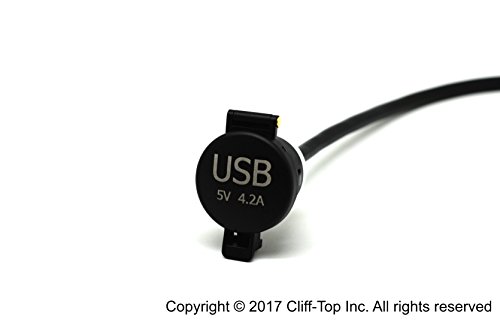 Cliff-Top 4.2 Amp Motorcycle Direct USB Hardwire Charger Cable