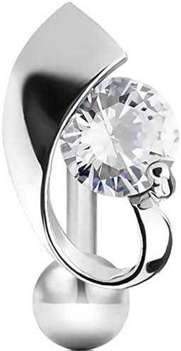 Beautiful clear twist non dangle reverse top down Navel Belly Bar - Pegasus Body Jewellery