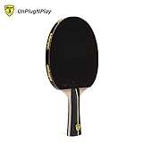 Killerspin JETBlack Table Tennis Paddle with Black Sleeve Racket Case, Black/Yellow