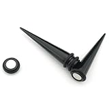 Black Magnetic Design - Acrylic Fake Tapers - Cheaters - 0G Gauge - 8mm
