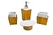 Bamboo Bathroom Accessories Set – Wood Bathroom Set Complete with Soap Dispenser, Toothbrush Holder, Soap Holder, Mug – Bamboo Wood Bathroom Modern Vanity Set