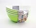 Honla 48 Oz Pasta Salad Bowls,Set of 4,Unbreakable Plastic and Wavy Rim,2 Tone,Light Green and White