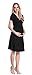 Happy Mama. Women's Maternity Jersey Flare Baby Shower Dress Short Sleeves. 108p (Black, US 8, L)