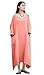 Soojun Women's Casual Cotton Linen Long Dress with Batwing Sleeve, Style 1:coral Pink, One Size