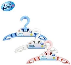 First Steps 6 pk Baby Hangers for New Born Babies (Pink)