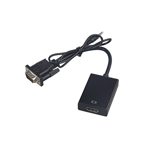 HeCloud VGA To HDMI Output 1080P HD Audio TV AV HDTV Video Cable Converter Adapter With Audio Support