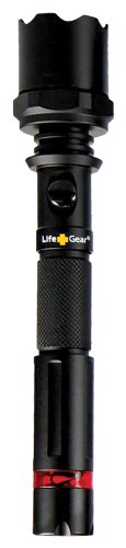 Life Gear LG21-70001-BLA Highland LED Tactical Flashlight with Red Tail Emergency Flasher, 80-Lumens