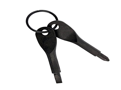 Pocket Tool Mini Tool Screwdriver Set 2 Key Stainless Steel Keychain EDC Outdoor Multifunction Keychain (Black)