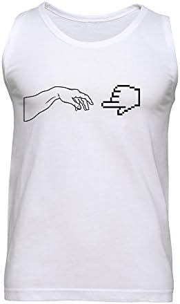 Creation of Adam Hand Touch with God Finger Icon Parody Men's Tank Top
