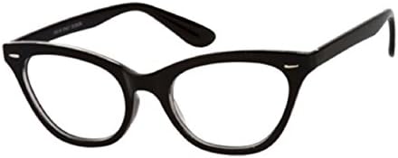 The Laura Vintage Cat Eye Reading Glasses for Women Fashion Quality Full Frame Readers +2.50 Black (Microfiber Cleaning Cloth Pouch Included)