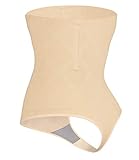 SEXYWG Women High-Waist Thong Shapewear Body Tummy Control Cincher Boyshorts,Beige,Medium/Large