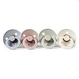 BIBS BPA-Free Natural Rubber Baby Pacifier | Made in Denmark (Cloud/Blush/Sage/Ivory, 0-6 Months) 4-Pack