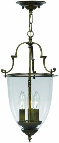 973-AU Camden 3LT Convertible Fixture, Autumn Brass Finish and Clear Glass Shade