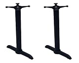 American Trading Company B-22T B-Series Black Indoor Cast Iron Table Base with Two Columns and 2 13