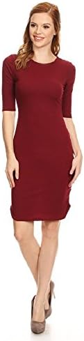 Vibe Sportswear Ribbed Crew Neck Body Con Dress