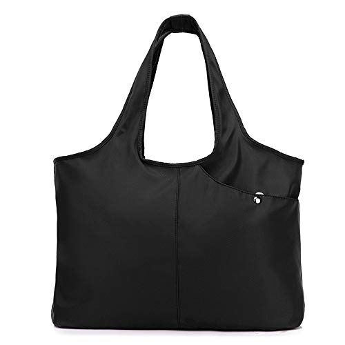 ABLE Women's Clear Tote Bags Multi-Use Shoulder bag Handbag Beach bag Shopping Bag work bag (2-nylon black)