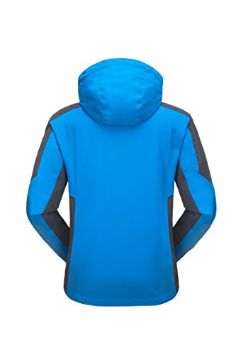 KISCHERS Waterproof Jacket Women's Raincoat, Ladies Rain Jacket, Softshell Jackets Outdoor Sportwear Rain Coats with Hooded (Blue 1, L)