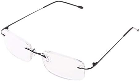 liumiKK Men's Titanium Alloy No Rim Reading Glasses Frameless Folding Eyeglasses Presbyopia Eyewear + 1.0 + 1.5 + 2.0 + 2.5 + 3.0 + 3.5
