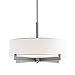 Linea di Liara Allegro Drum Chandelier Dining Light Fixtures Ceiling Hanging Kitchen Pendant Light Fixture Dining Room Lights Over Table Brushed Nickel with Fabric Shade, UL Listed