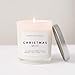 Christmas Candle Natural Soy Wax Candle White Jar Silver Lid Scented Apple Cider Cinnamon Fresh Cut Tree Cookies Orange Holiday Fall Winter Lead and Gluten Free Cotton Wicks Made in USA Home Decor