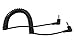 CERRXIAN 90 Degree Right Angle 3.5mm Male to 2.5mm Male 3 Pole Black Coiled AUX Audio Cable