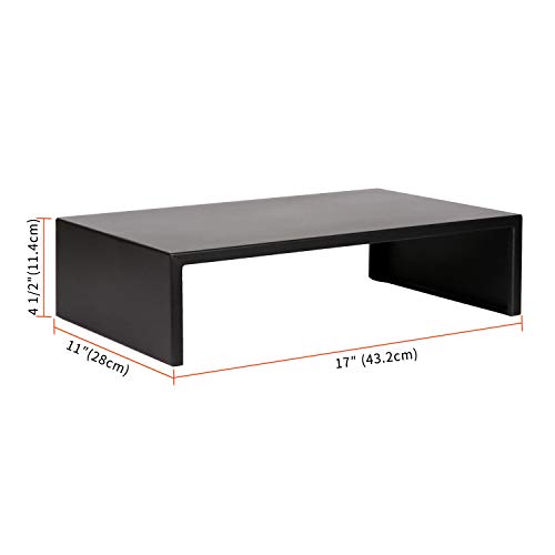DESIGNA Black Monitor Stand, 24 inch Computer Monitor Arms & Stands Laptop TV Printer Metal Platforms Stands Shelves Risers Desktop Workspace Organizers 11"Wx17"L - Thumbnail 6