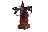 IndiaBigShop Wooden Handmade Classic Sheesham Nose-shaped Eyeglass Spectacle Holder Perfect for Home and Office Decor 6 Inch