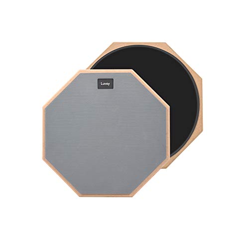 Luvay 8-inch Practice Pad (Grey) 2-Sided Silent Drum Pad, with Stand and Bag