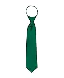 Jacob Alexander Solid Color Toddler's Pretied 11" Zipper Tie - Forest Green