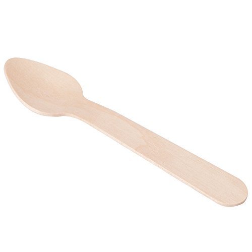 Small Wooden Disposable Tasting Spoon - 200 Count - Heavy Weight Eco-Friendly Disposable 3.75 Inch Taster/Sampler Spoon (200) By California Containers
