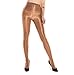 Womens Sexy Shiny Metallic Glitter Glossy Pantyhose Tights Super Elastic Stockings (Coffee)